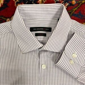 John Varvatos U.S.A. Slim Fit Dress Shirt – Purple Grid Check, 15.5 / 32-33
